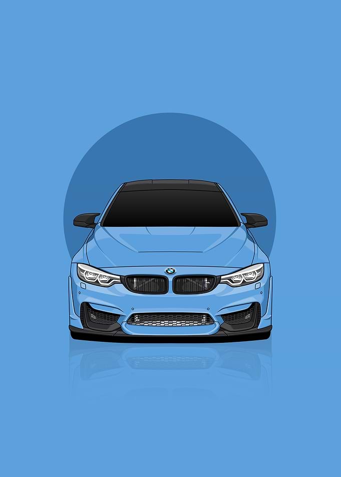 Blue BMW M4 F82