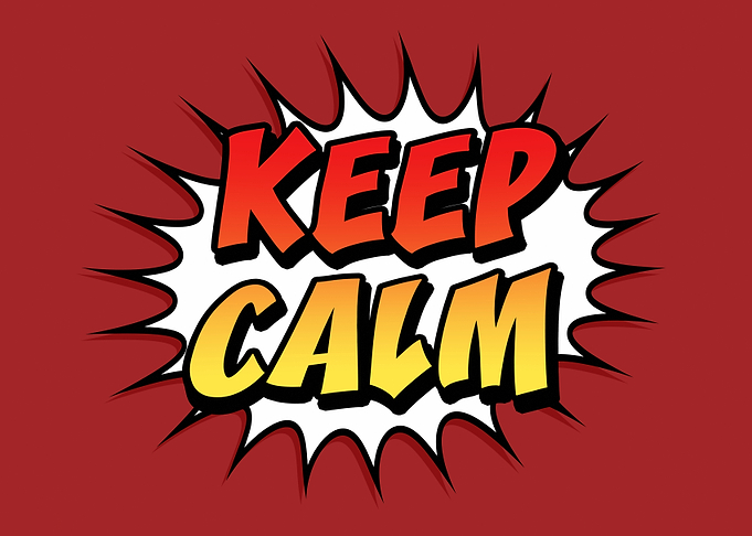 Comic book spike keep calm red yel