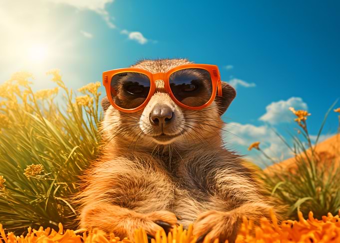 Cool Meerkat with Sunglasses