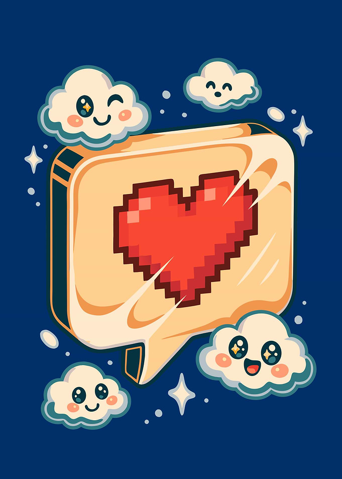 Pixel Love Clouds