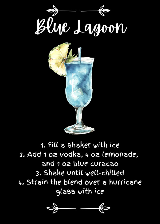 Blue Lagoon Cocktail Full Recipe
