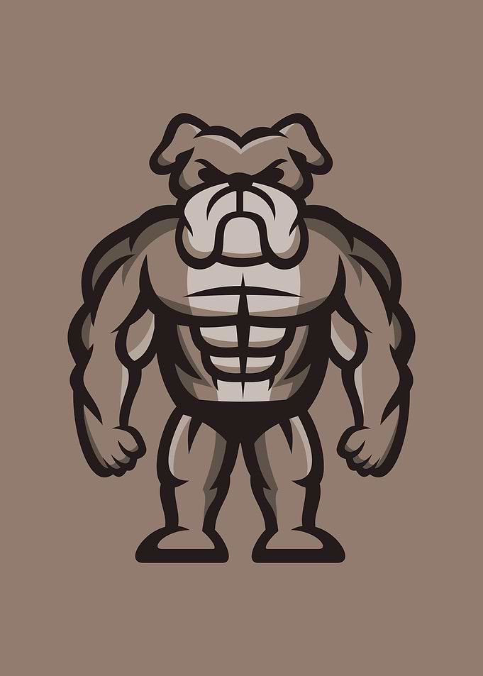 Strong Bodybuilder Bulldog