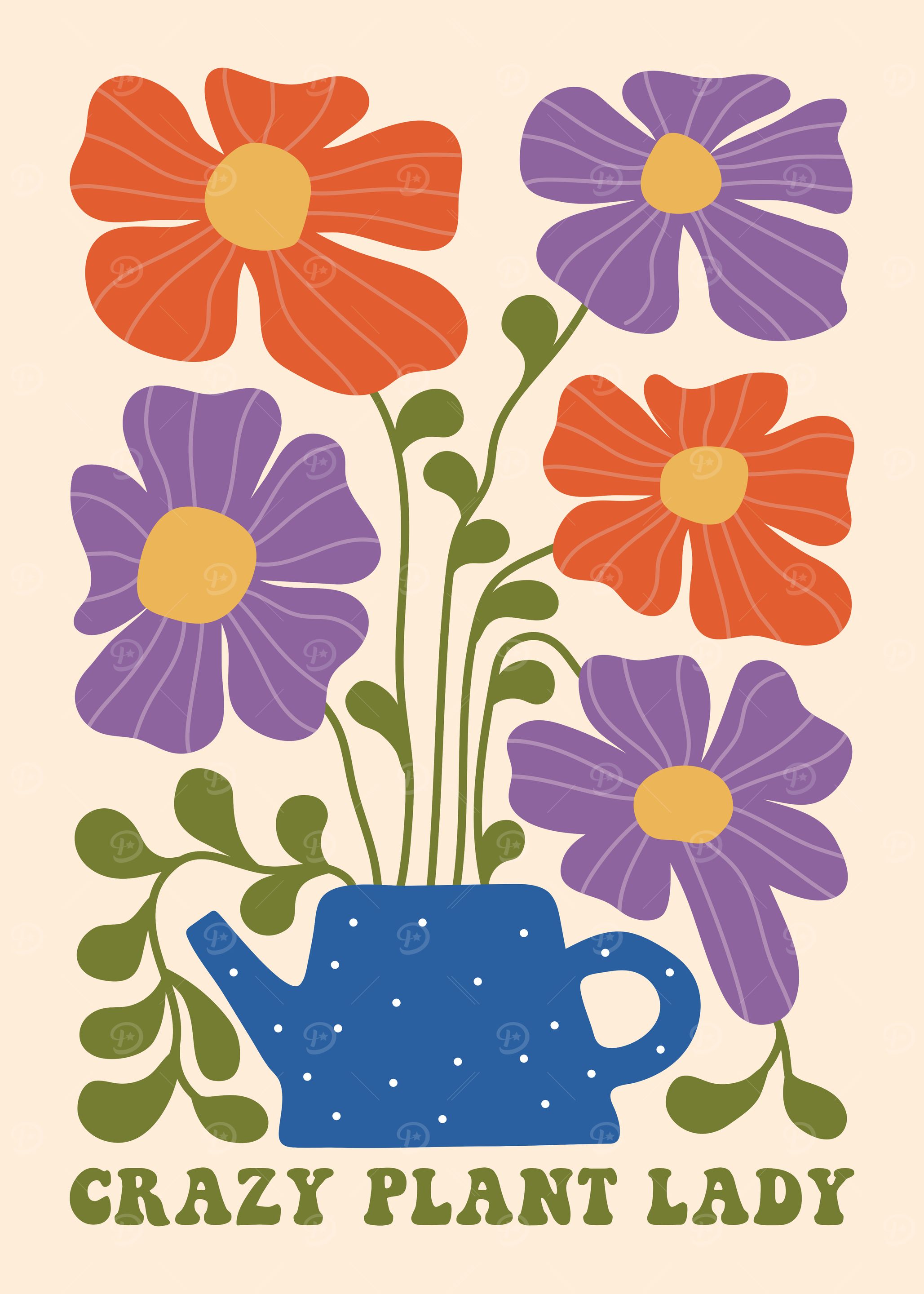 Crazy Plant Lady Floral Illustration