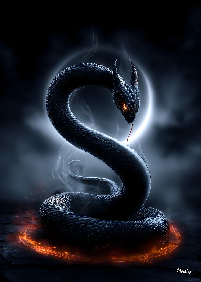 Serpent of the Veil – Flamebound Lunar Coil