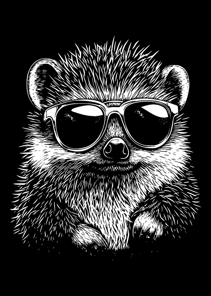 Cool Hedgehog with Sunglasses