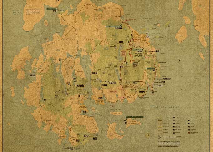 Mount Desert Island Vintage Map