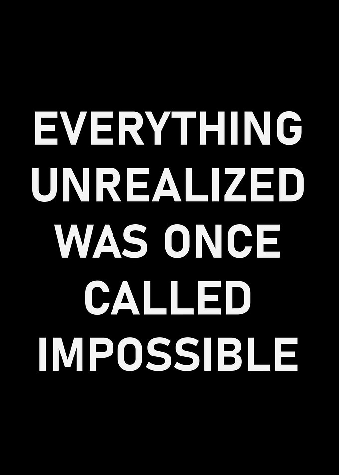 Impossible Quote on Black Background