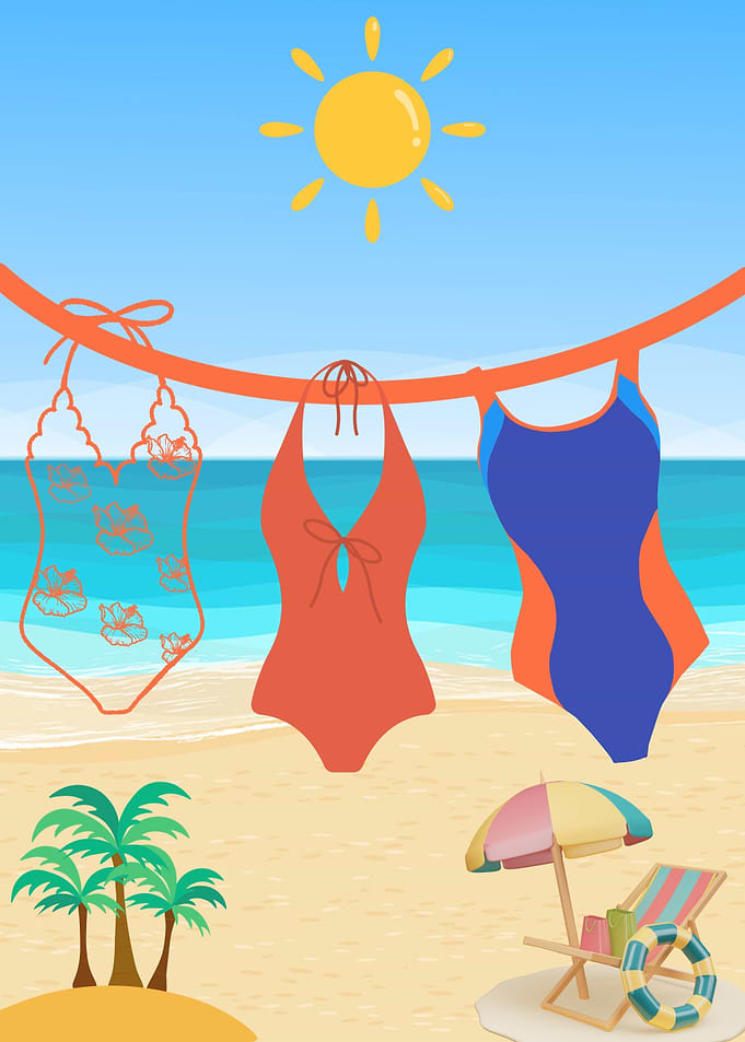 Beach Day Swimsuits Illustration