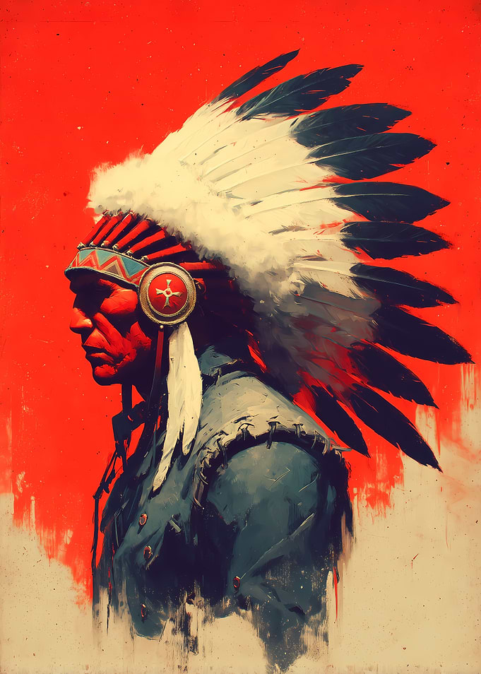 Heritage in Silence - Native American Chief Portrait