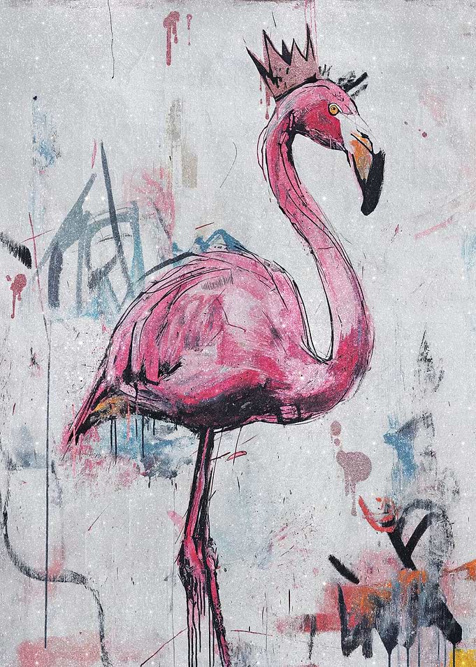 Crowned Flamingo Art