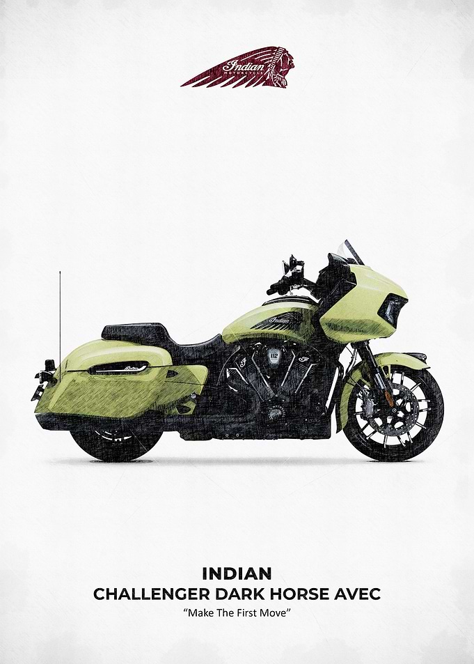 Indian Challenger Dark Horse Motorcycle Art