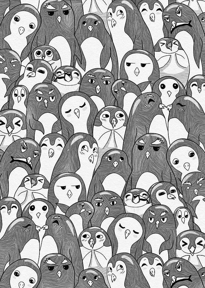 Pattern Penguin Drawing Art