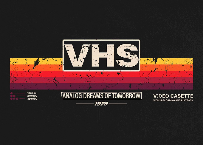 Retro VHS Tape Design 1976