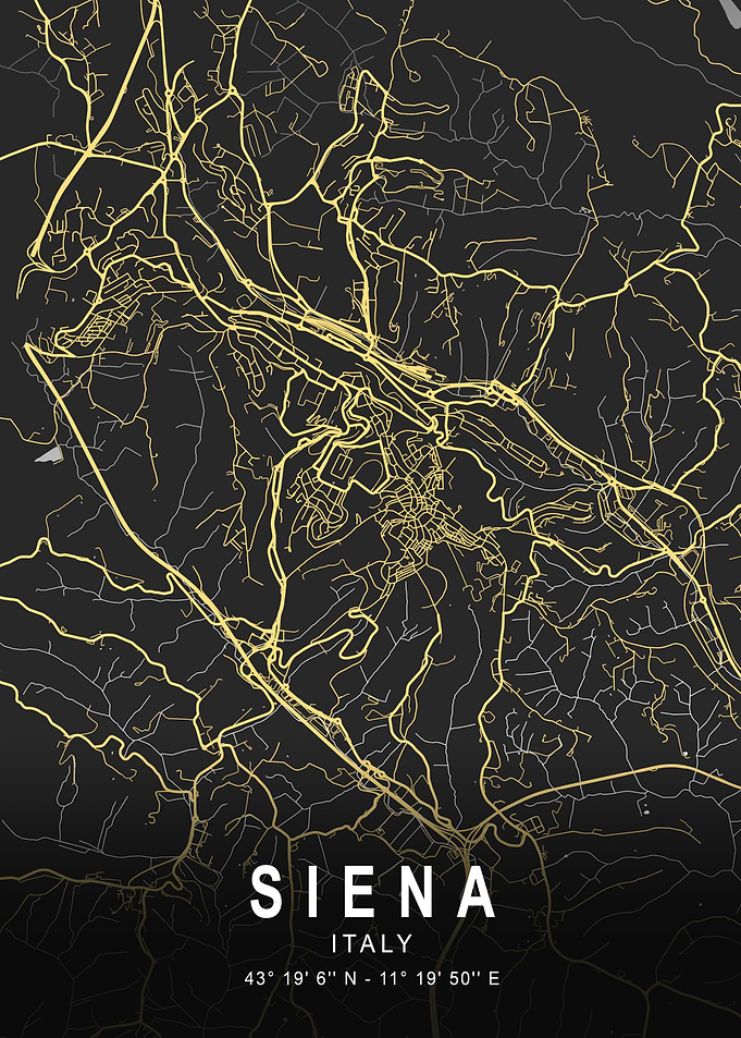 Siena Silver Map Art