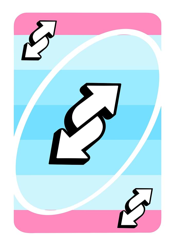 Uno Reverse Card Transgender Flag