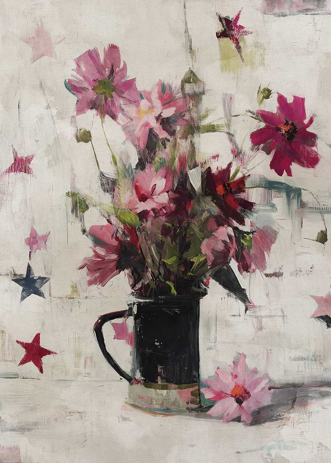 Floral Still Life with Stars