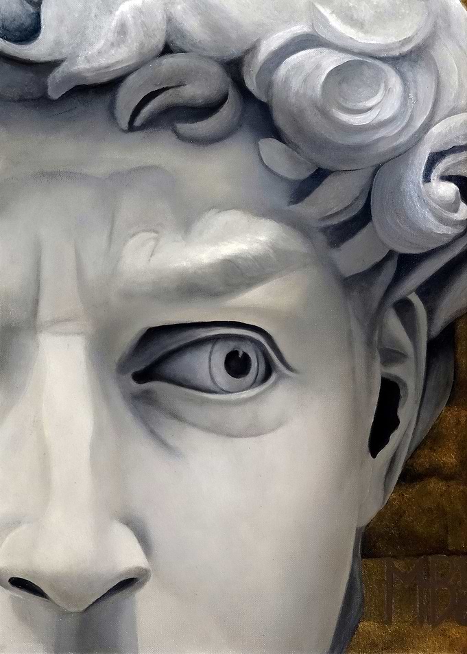 'David' Statue Close-Up Painting