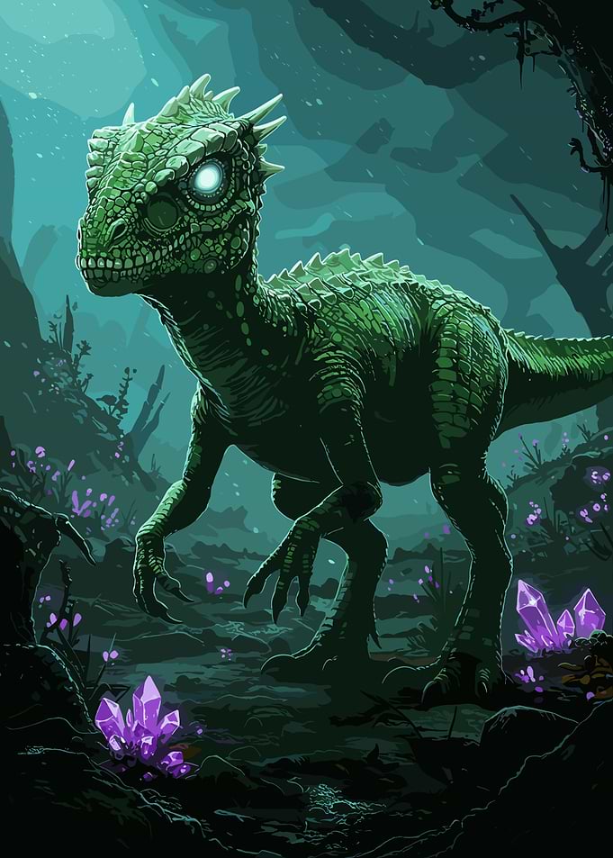 Dinosaur in Crystal Cave
