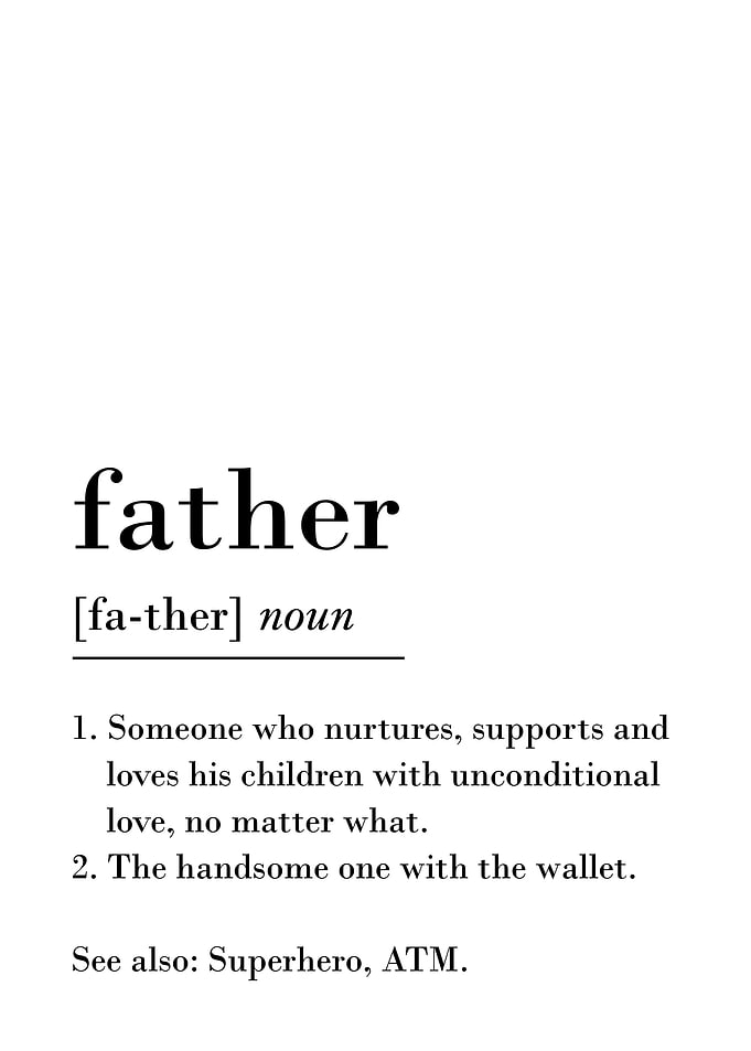 Funny Father Definition Home Office Heartfelt Dad family humor