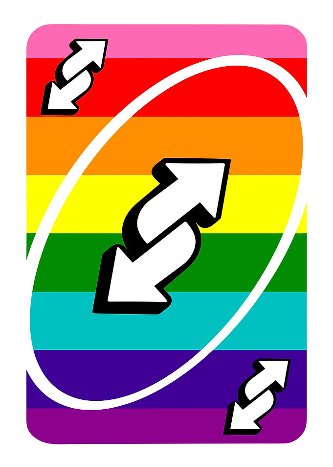Rainbow Reverse Uno Card