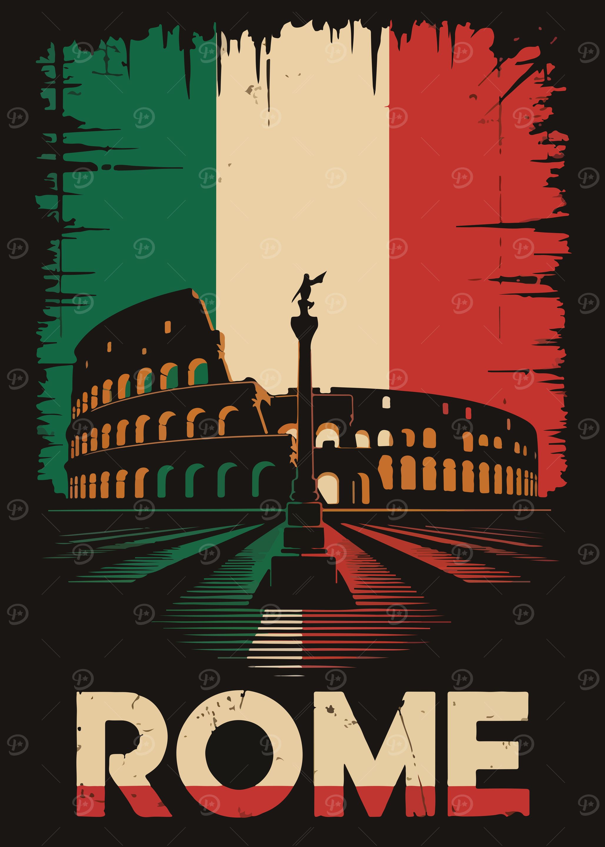 Rome Italy Travel Poster