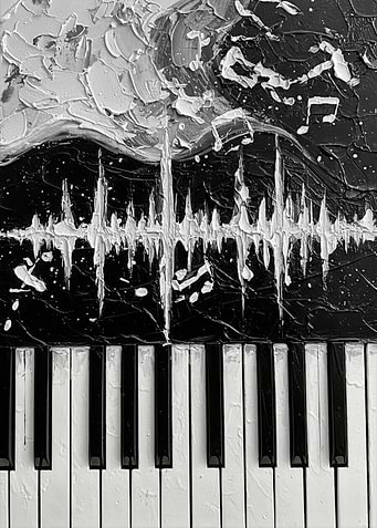 Abstract Piano Keys Black and White