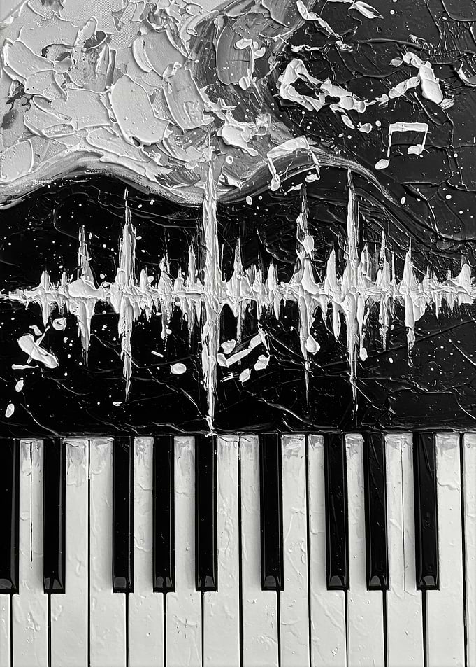 Abstract Piano Keys Black and White
