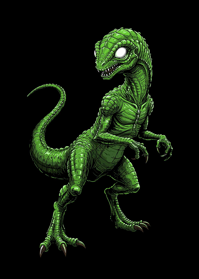 Green Reptilian Dinosaur