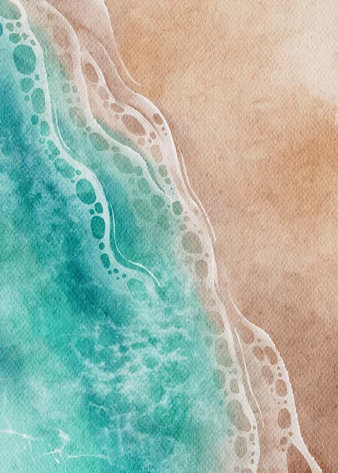 Watercolor Beach Scene