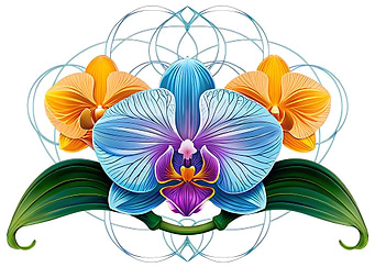 Orchid Floral Arrangement with Geometric Design