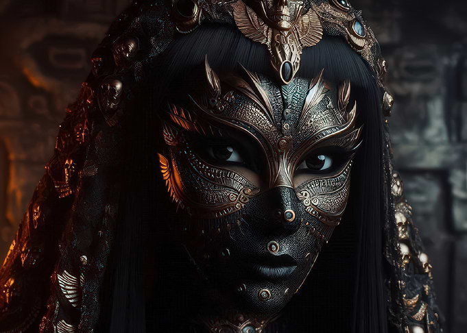 Ornate Masked Woman Portrait