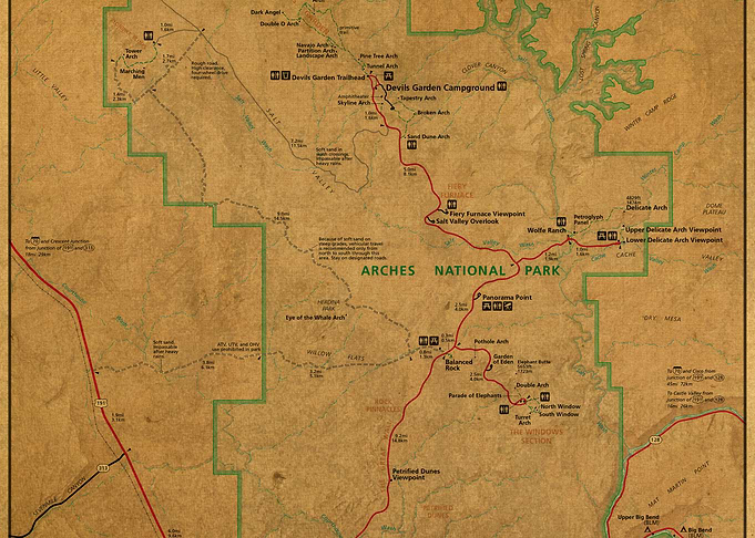 Arches National Park Map