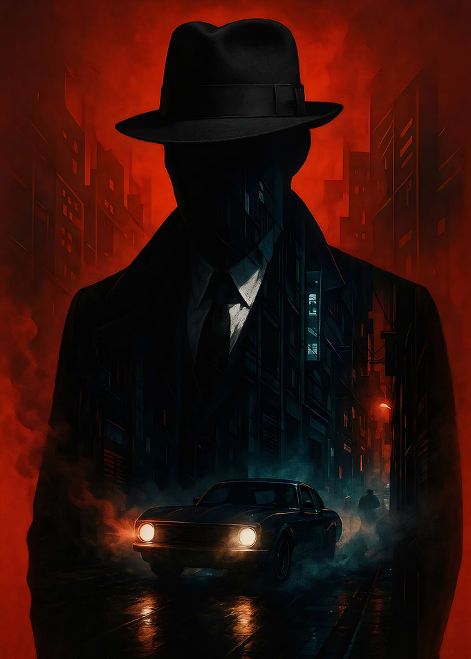 Noir Detective in a Cityscape