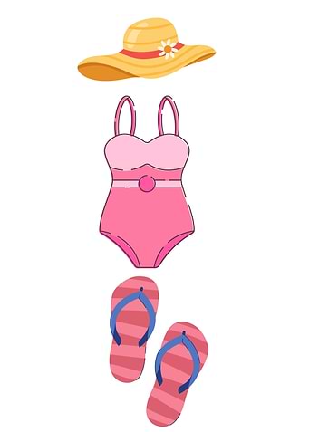 Summer beach outfit illustration