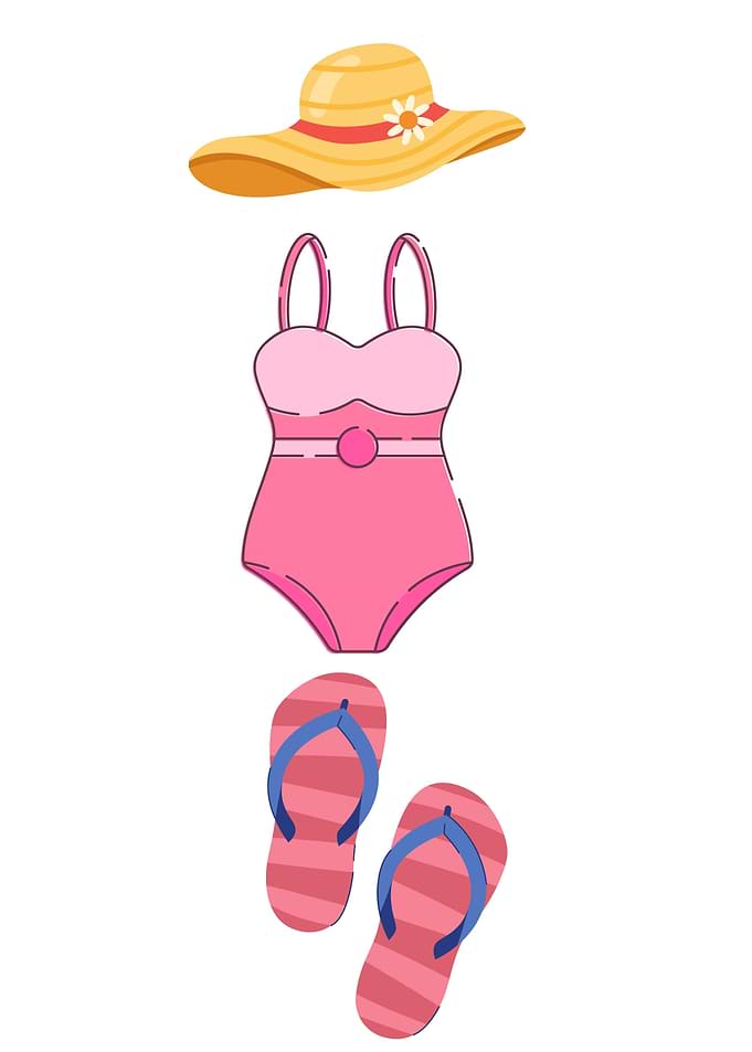 Summer beach outfit illustration