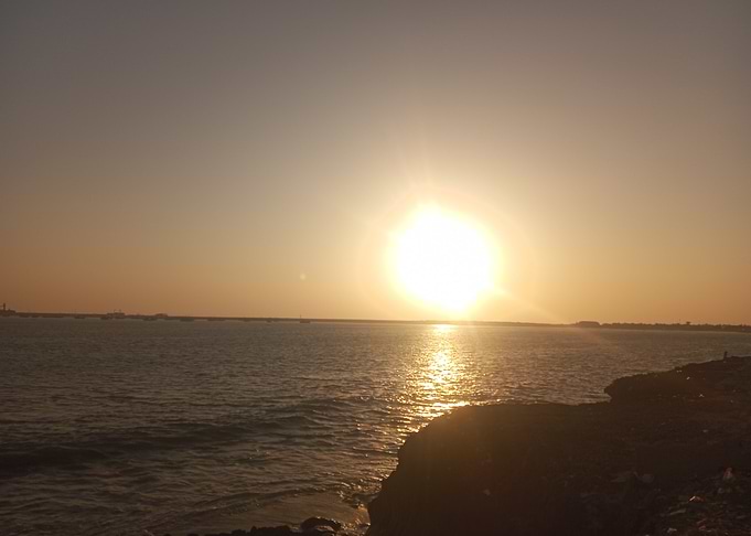 Sunset over the ocean