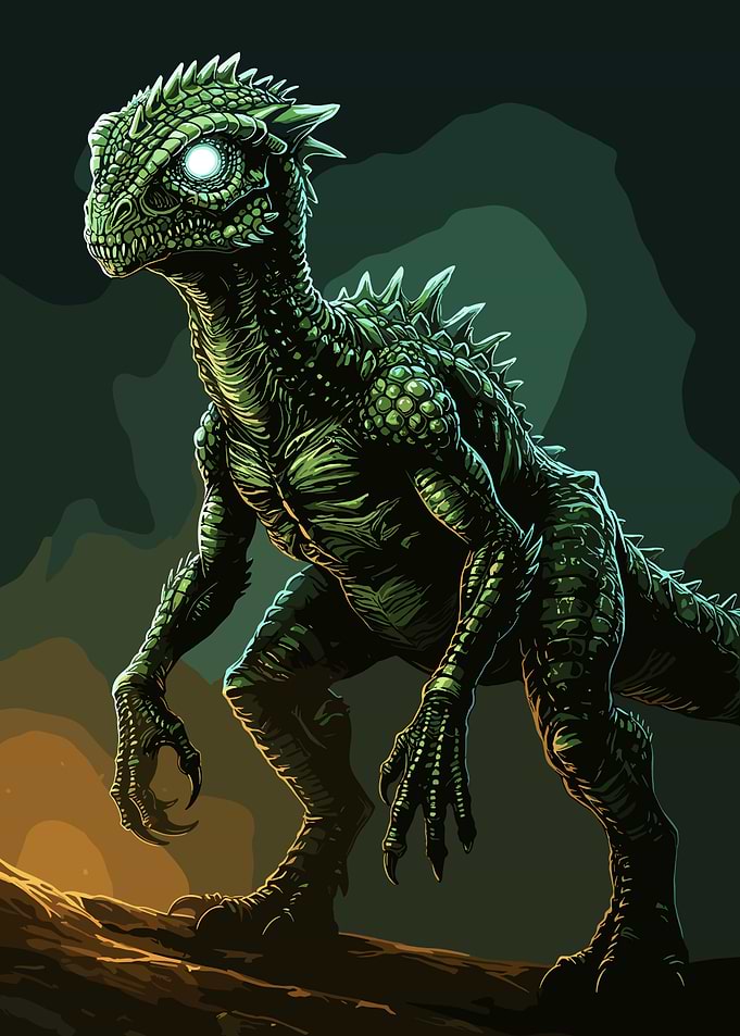 Dinosaur Green Creature Illustration