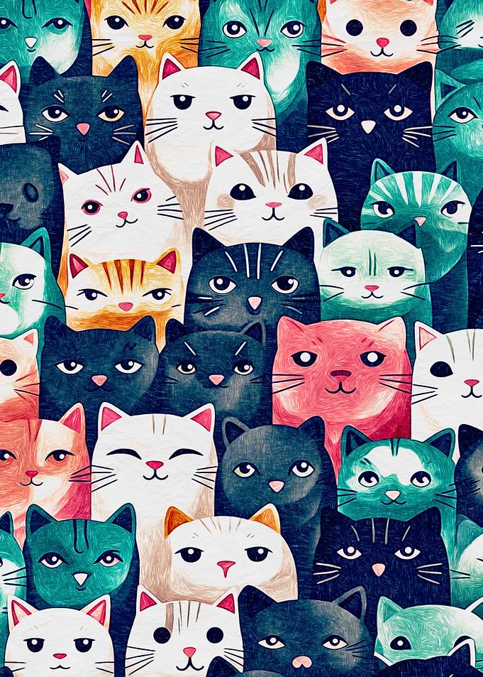 Colorful Cats Pattern