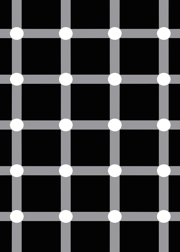 Optical Illusion Grid with White Dots