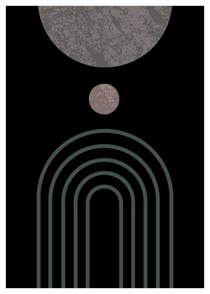 Abstract Geometric Shapes on Black Background