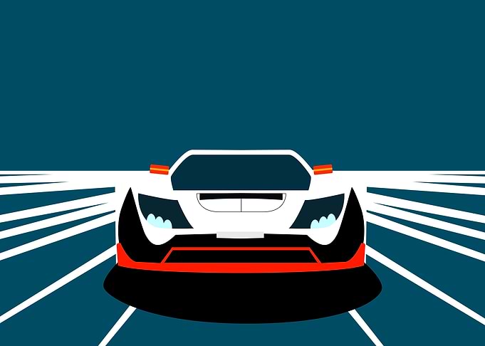 Stylized Car on Road