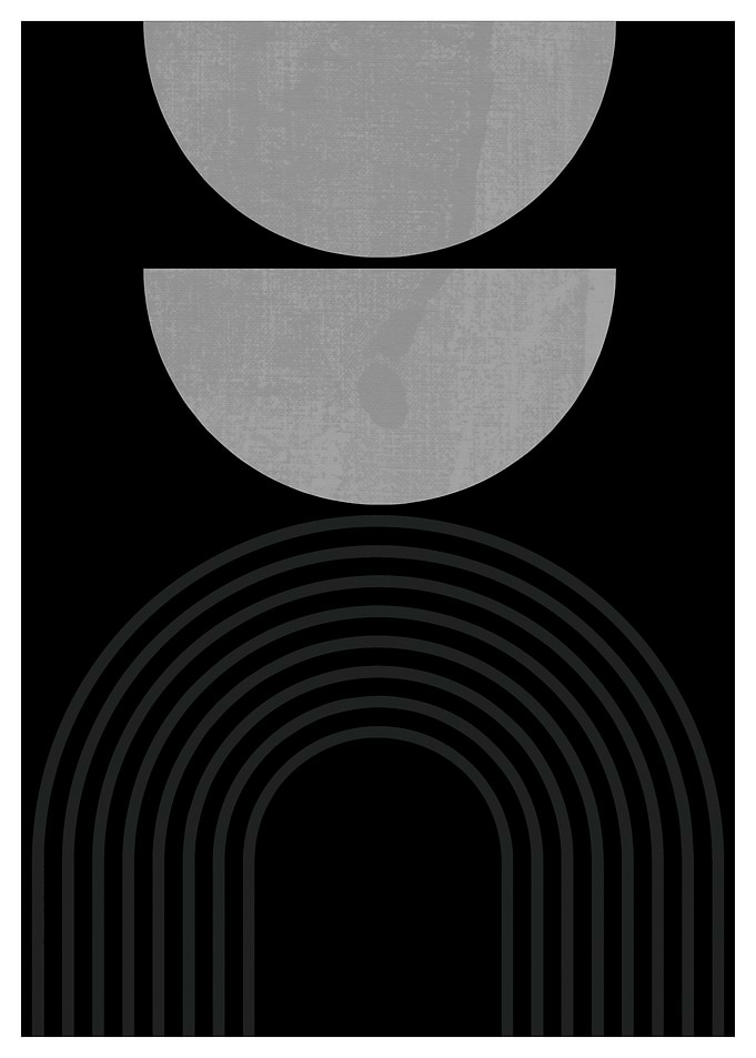 Abstract Geometric Art - Black and Gray