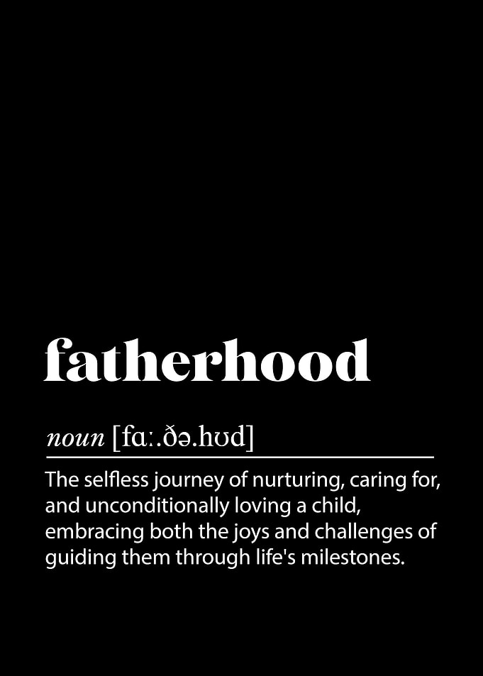 Fatherhood Definition Sentimental Dad Tribute Wall Art