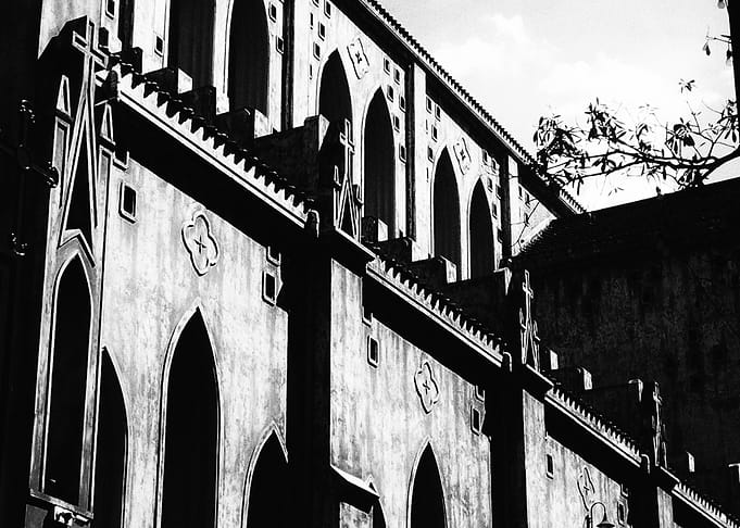 Black and White Church Architecture