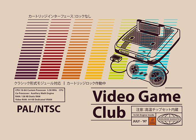 Video Game Club Retro Design