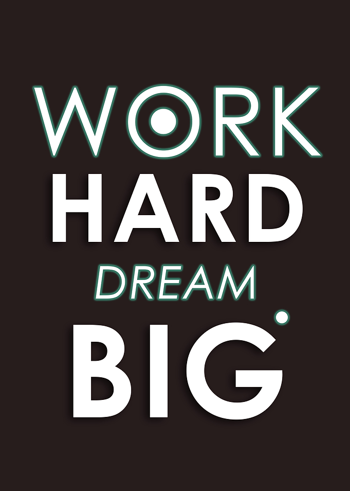 Work Hard Dream Big Typography Art