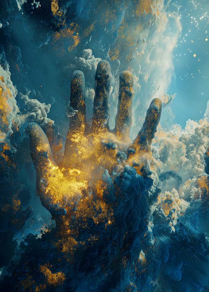 Celestial Hand in Cloudy Sky