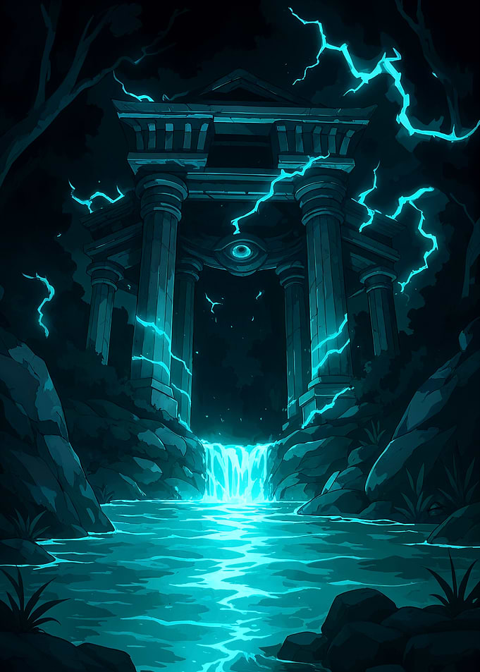 Mystical Waterfall Temple