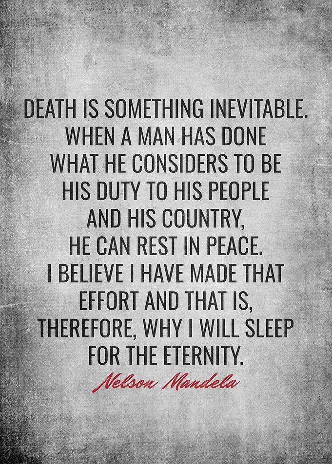 Nelson Mandela Quote on Death