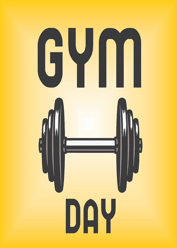Gym Day Dumbbell Illustration